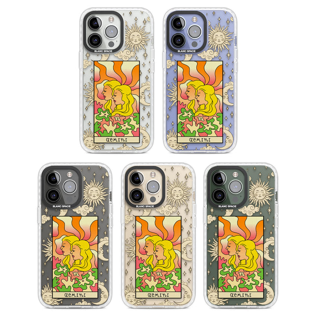 Celestial Zodiac - Gemini Clear Impact Phone Case for iPhone 13 Pro, iPhone 14 Pro, iPhone 15 Pro