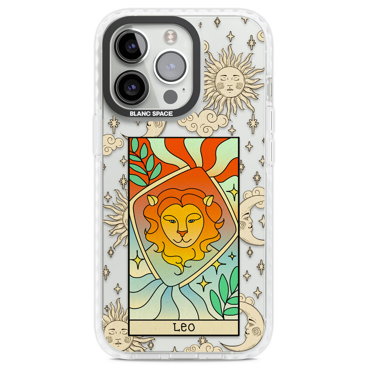 Celestial Zodiac - Leo Clear Impact Phone Case for iPhone 13 Pro, iPhone 14 Pro, iPhone 15 Pro