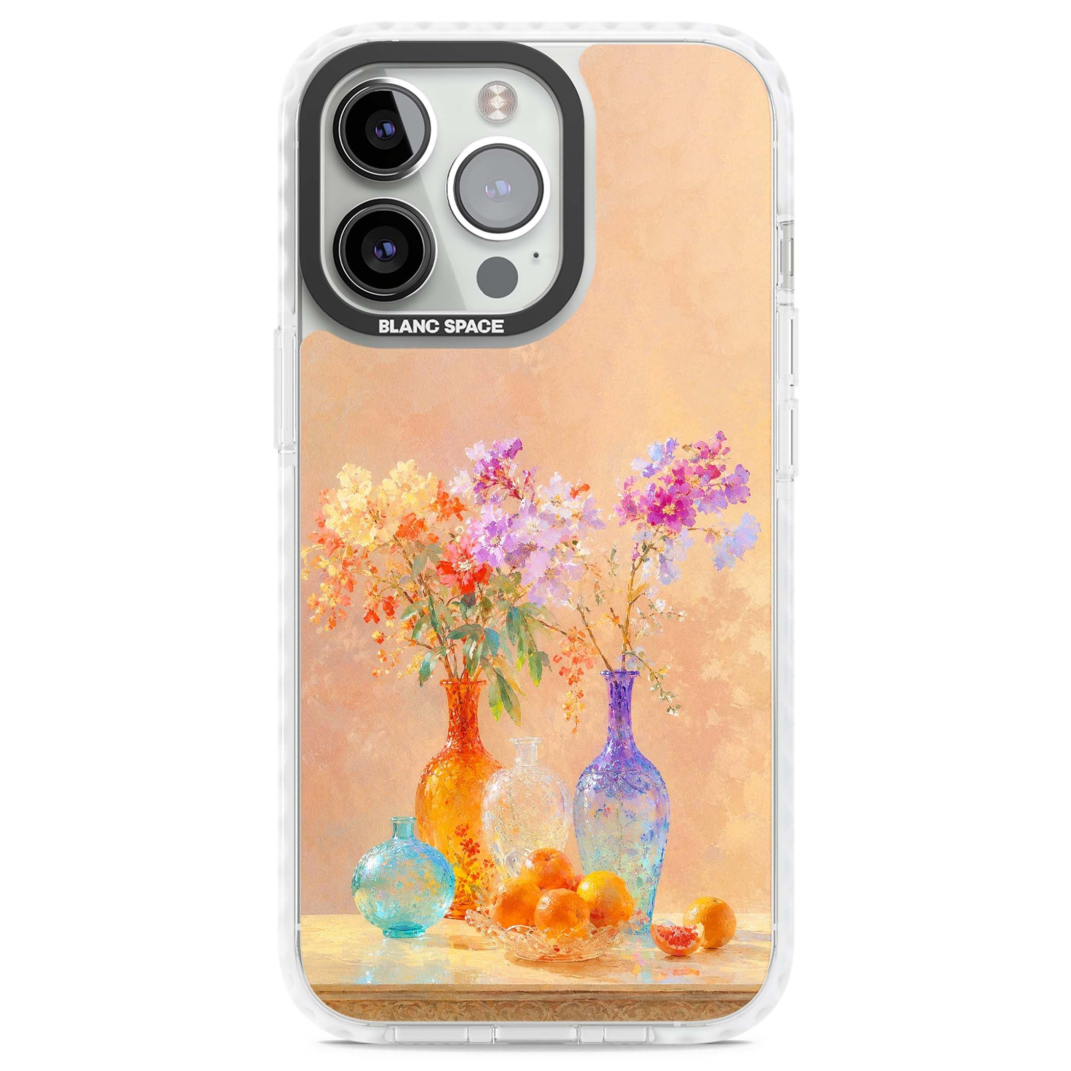Peach Glass art iPhone case | Clear Impact case for iPhone 13 Pro, iPhone 14 Pro, iPhone 15 Pro
