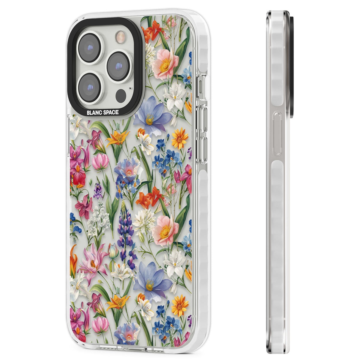 Vintage Wildflowers Clear Impact Phone Case for iPhone 13 Pro, iPhone 14 Pro, iPhone 15 Pro