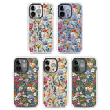 Vintage Wildflowers Clear Impact Phone Case for iPhone 13 Pro, iPhone 14 Pro, iPhone 15 Pro