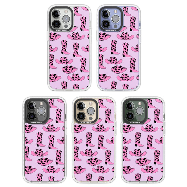 Cow-Girl Pattern Clear Impact Phone Case for iPhone 13 Pro, iPhone 14 Pro, iPhone 15 Pro