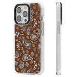 Brown Bandana Clear Impact Phone Case for iPhone 13 Pro, iPhone 14 Pro, iPhone 15 Pro