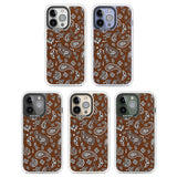 Brown Bandana Clear Impact Phone Case for iPhone 13 Pro, iPhone 14 Pro, iPhone 15 Pro