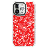 Red Bandana Clear Impact Phone Case for iPhone 13 Pro, iPhone 14 Pro, iPhone 15 Pro