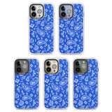 Blue Bandana Clear Impact Phone Case for iPhone 13 Pro, iPhone 14 Pro, iPhone 15 Pro