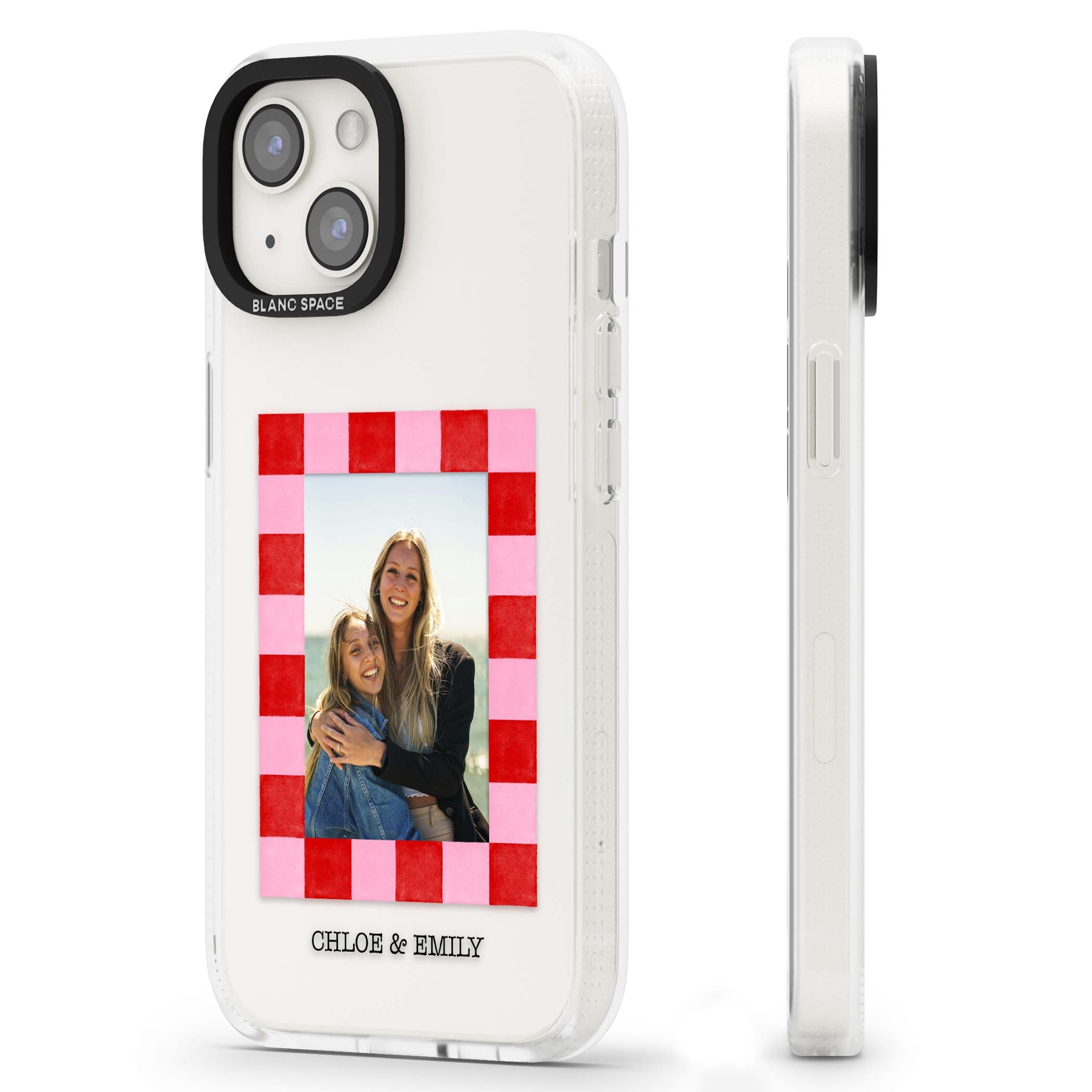 Bubblegum Check Photo for her iPhone case | Clear Case Impact Air case for iPhone 15, iPhone 15 Plus
