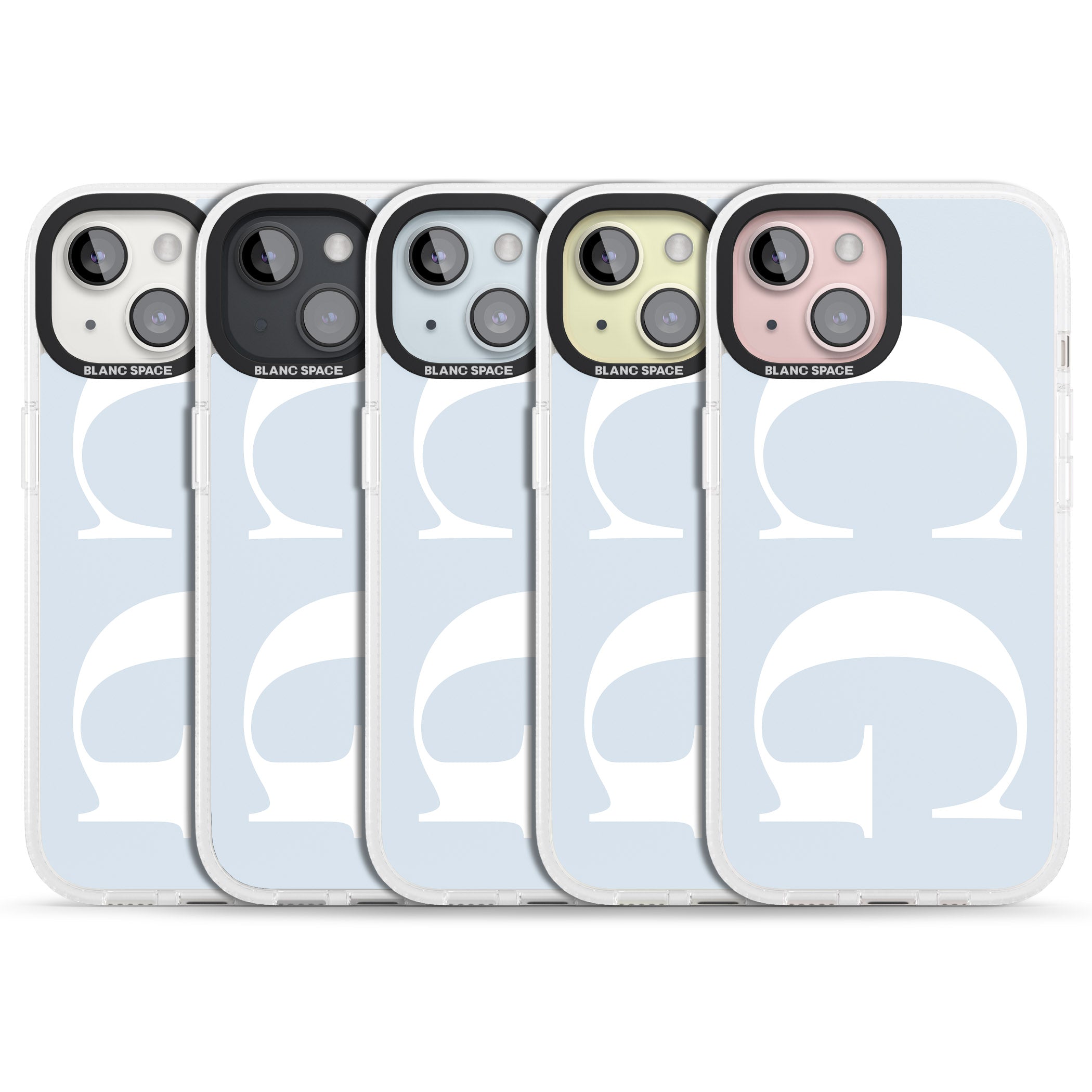 Personalised White & Blue Personalised iPhone 15 / 14 / 13 Clear Case Impact Air - Blanc Space