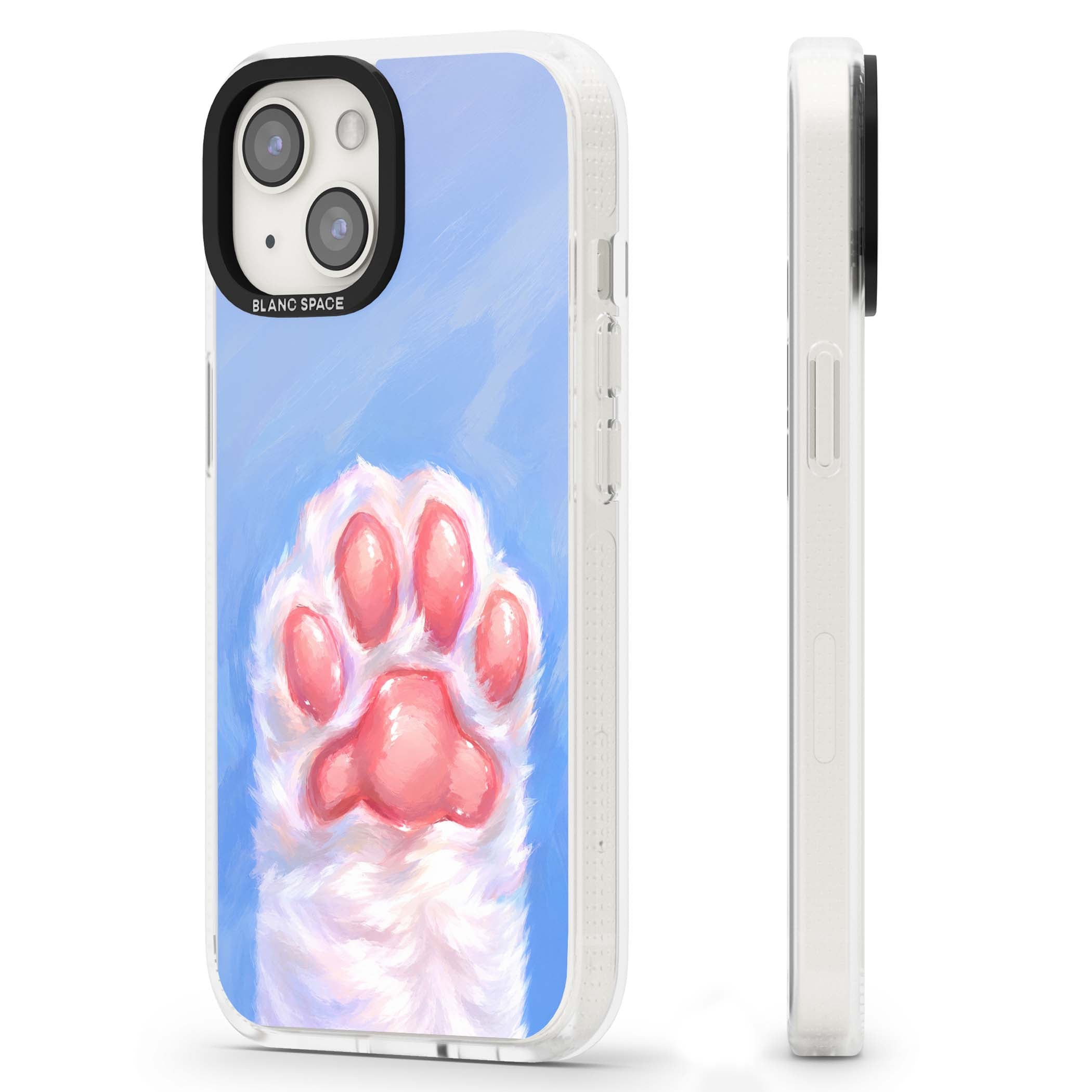 Soft White Paw cute iPhone case | Clear Case Impact Air case for iPhone 15, iPhone 15 Plus