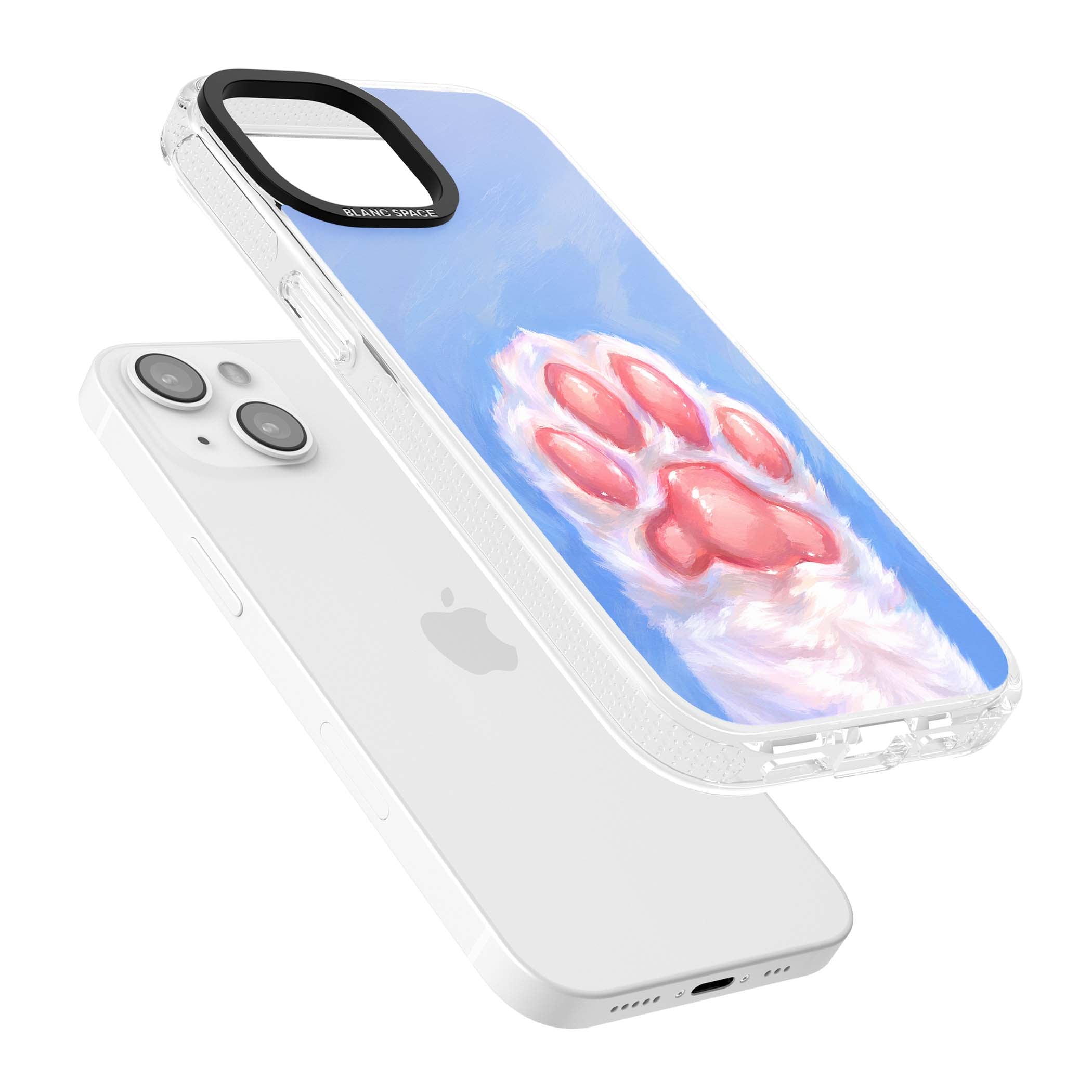 Soft White Paw cute iPhone case | Clear Case Impact Air case for iPhone 15, iPhone 15 Plus