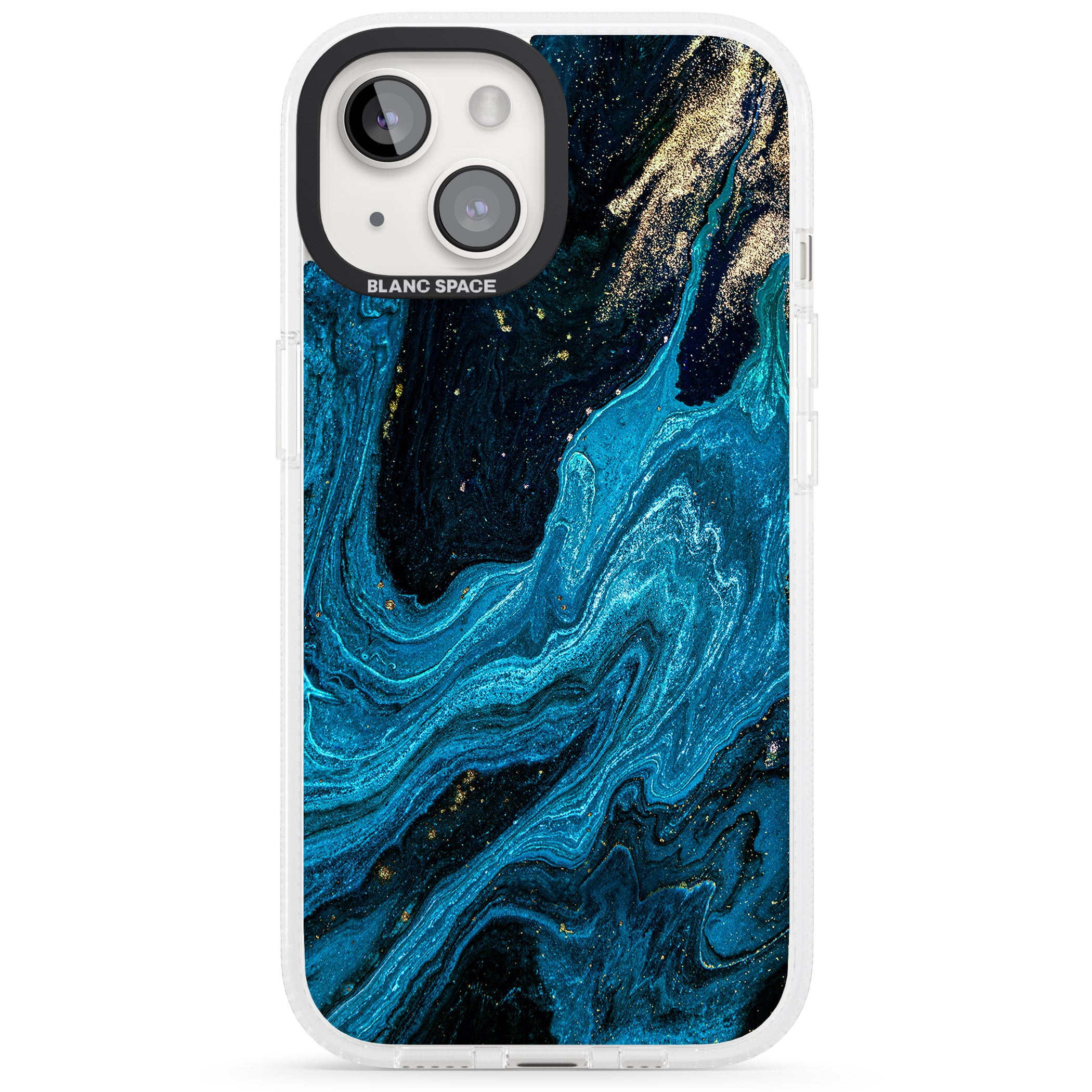 Saphire Lagoon iPhone 15 / 14 / 13 Clear Case Impact Air - Blanc Space