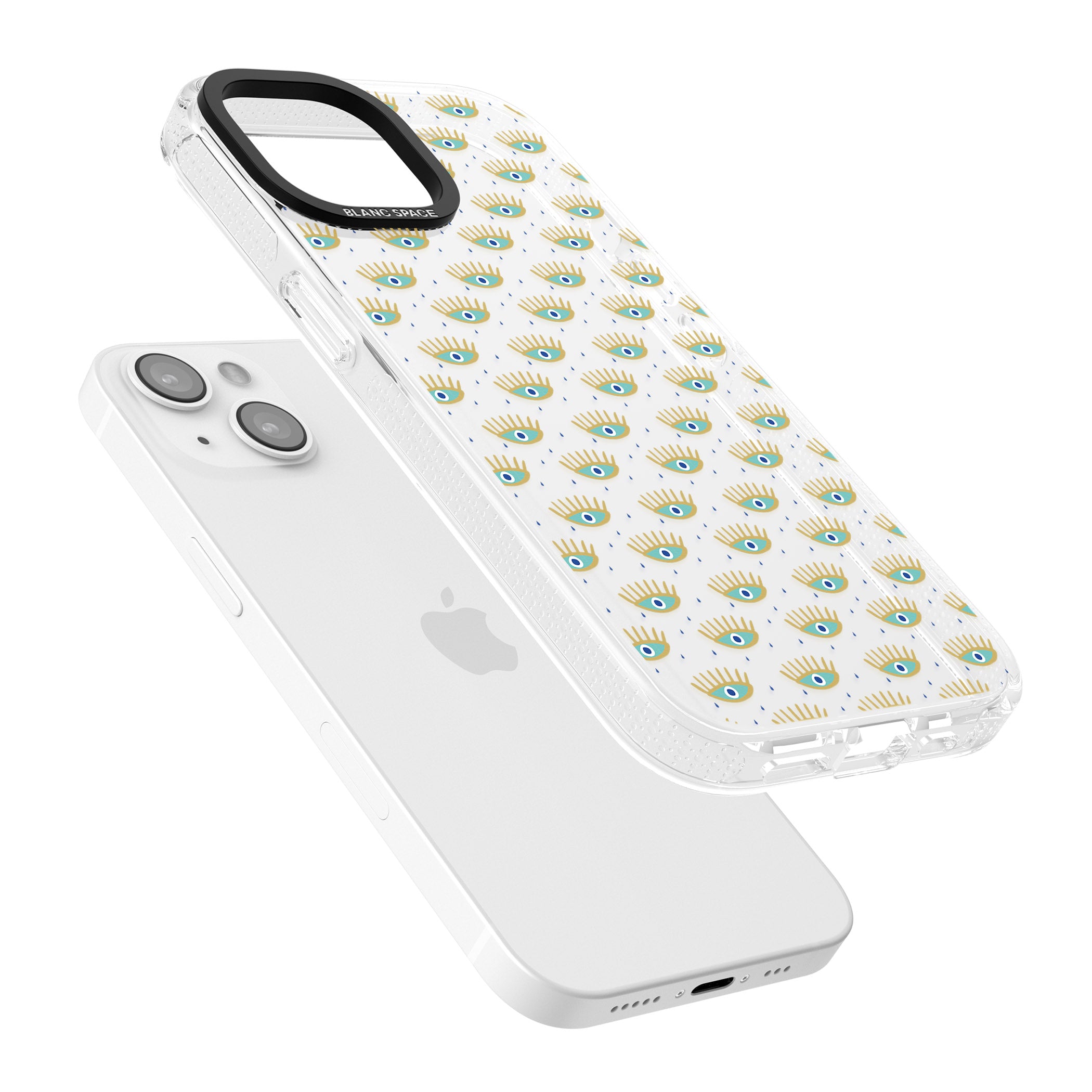 Crying Eyes (Clear) Psychedelic Eyes Pattern iPhone 15 / 14 / 13 Clear Case Impact Air - Blanc Space