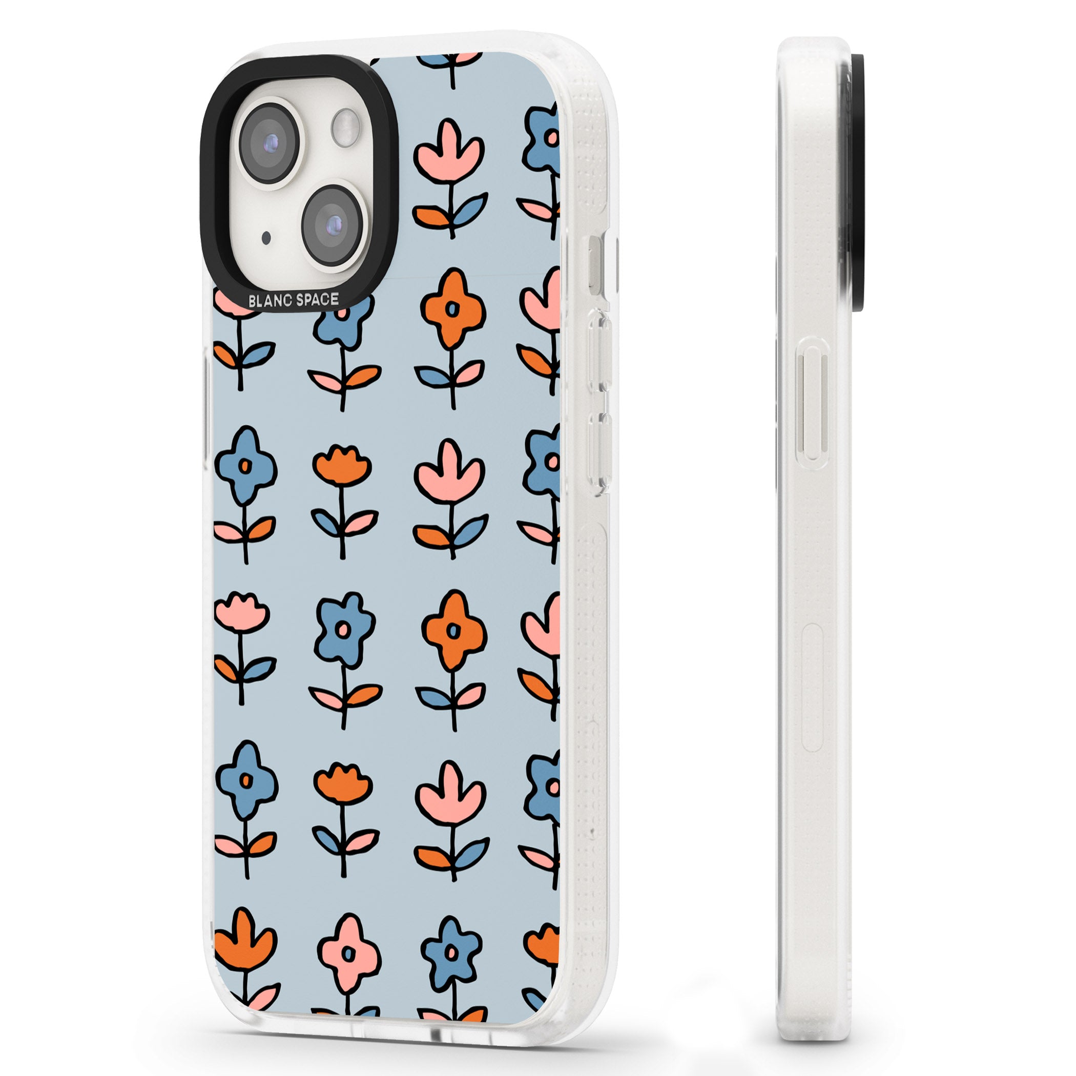 Vintage Floral Array iPhone 15 / 14 / 13 Clear Case Impact Air - Blanc Space