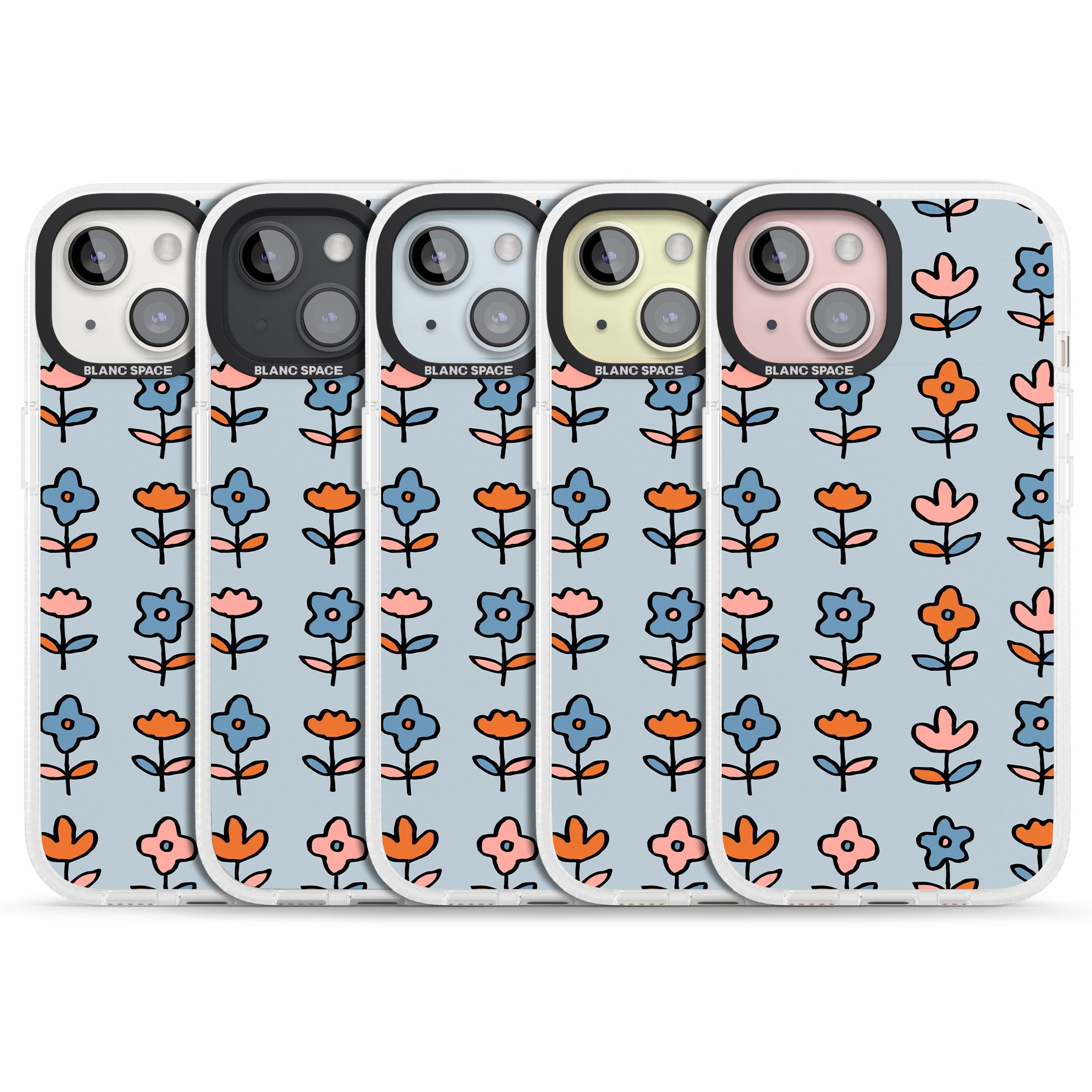 Vintage Floral Array iPhone 15 / 14 / 13 Clear Case Impact Air - Blanc Space