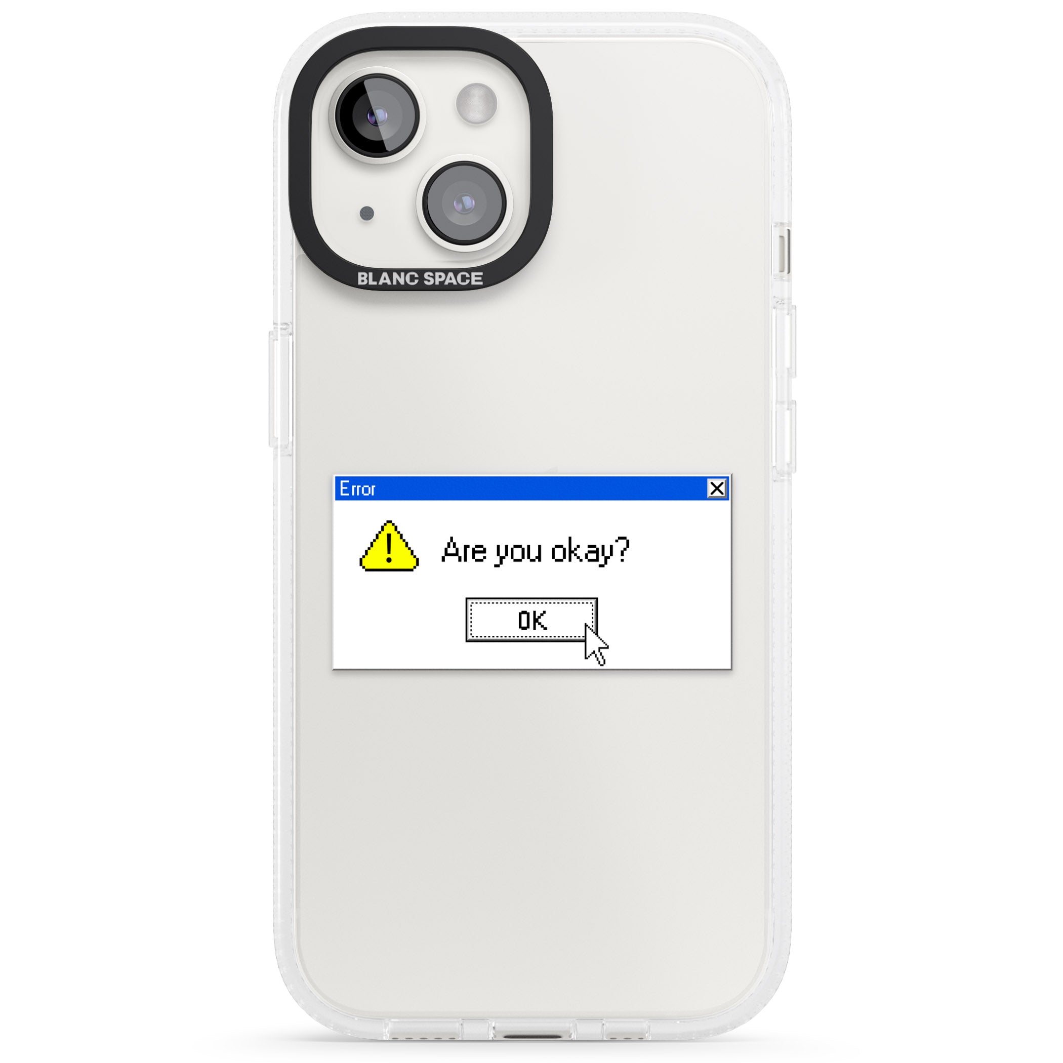 Are you okay?.exe iPhone 15 / 14 / 13 Clear Case Impact Air - Blanc Space