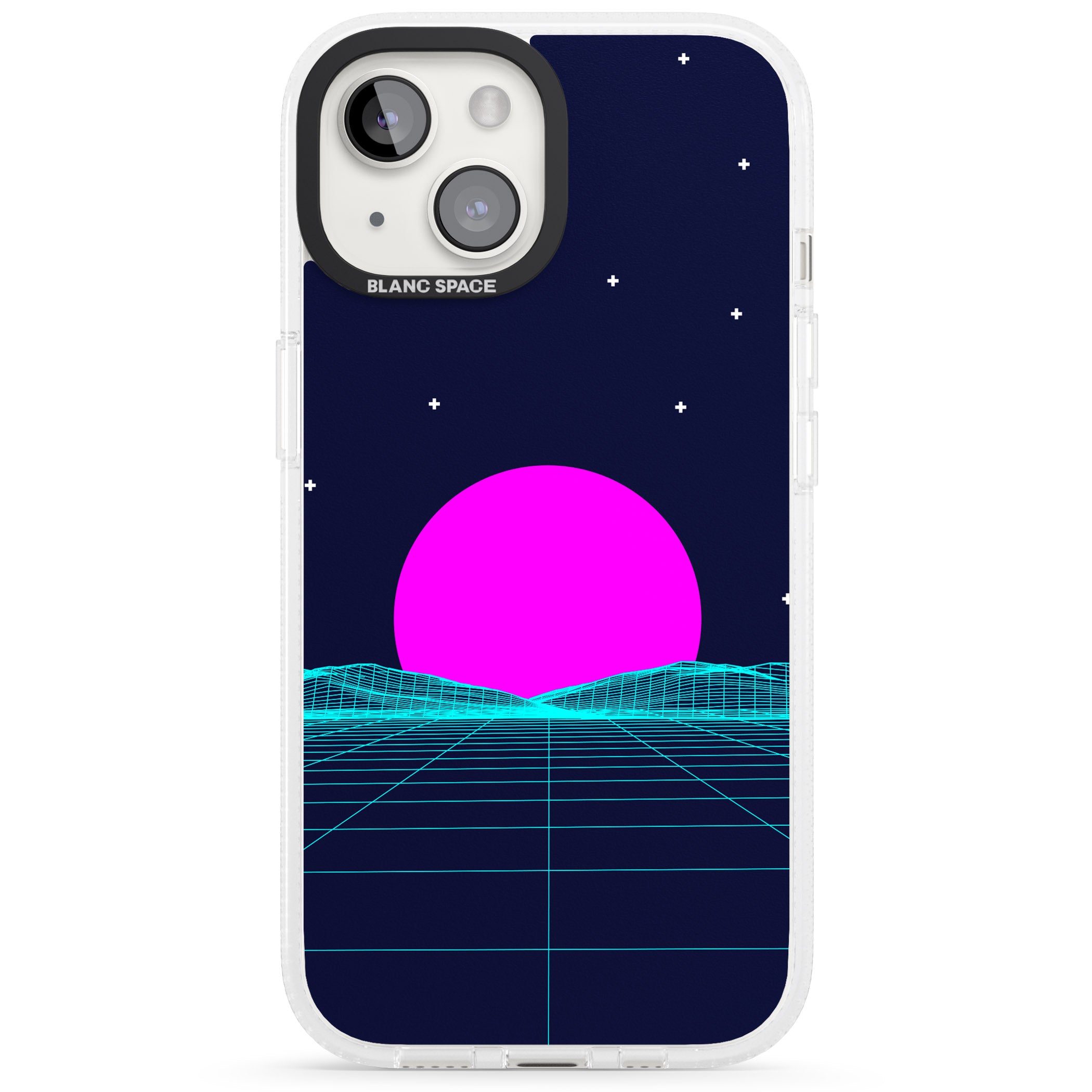 Miami Sunset Vaporwave iPhone 15 / 14 / 13 Clear Case Impact Air - Blanc Space