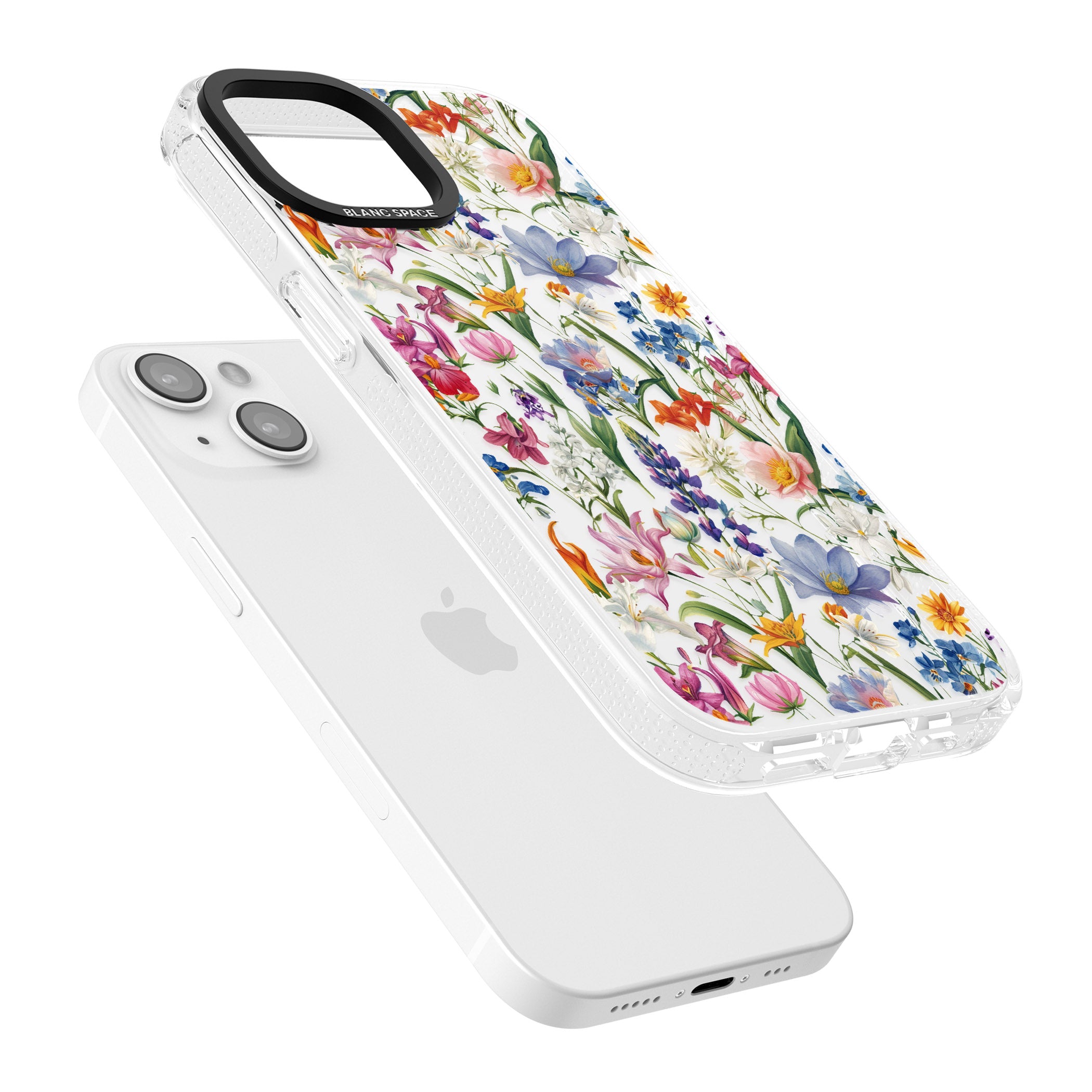 Vintage Wildflowers iPhone 15 / 14 / 13 Clear Case Impact Air - Blanc Space