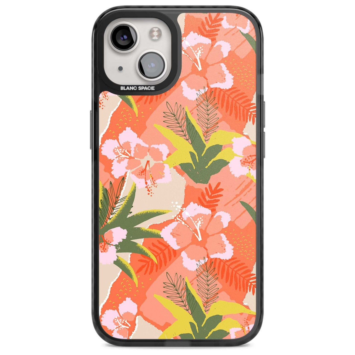 Hawaiian Flowers Abstract Pattern Phone Case iPhone 15 Plus / Magsafe Black Impact Case,iPhone 15 / Magsafe Black Impact Case,iPhone 14 Plus / Magsafe Black Impact Case,iPhone 14 / Magsafe Black Impact Case,iPhone 13 / Magsafe Black Impact Case Blanc Space