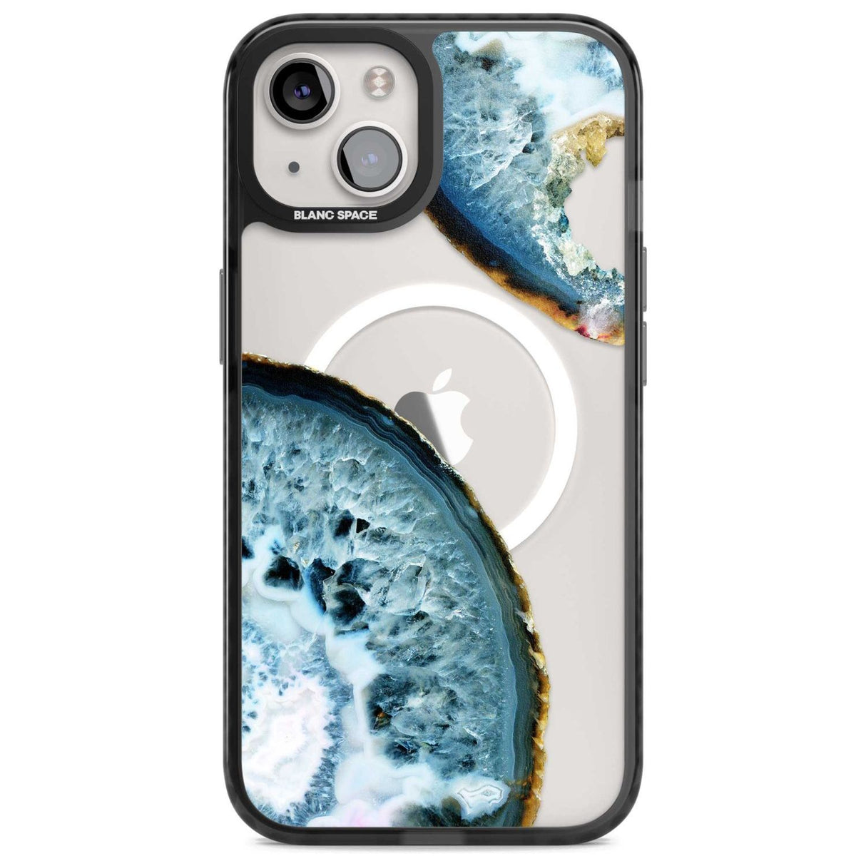 Blue, White & Yellow Agate Gemstone Phone Case iPhone 15 Plus / Magsafe Black Impact Case,iPhone 15 / Magsafe Black Impact Case,iPhone 14 Plus / Magsafe Black Impact Case,iPhone 14 / Magsafe Black Impact Case,iPhone 13 / Magsafe Black Impact Case Blanc Space