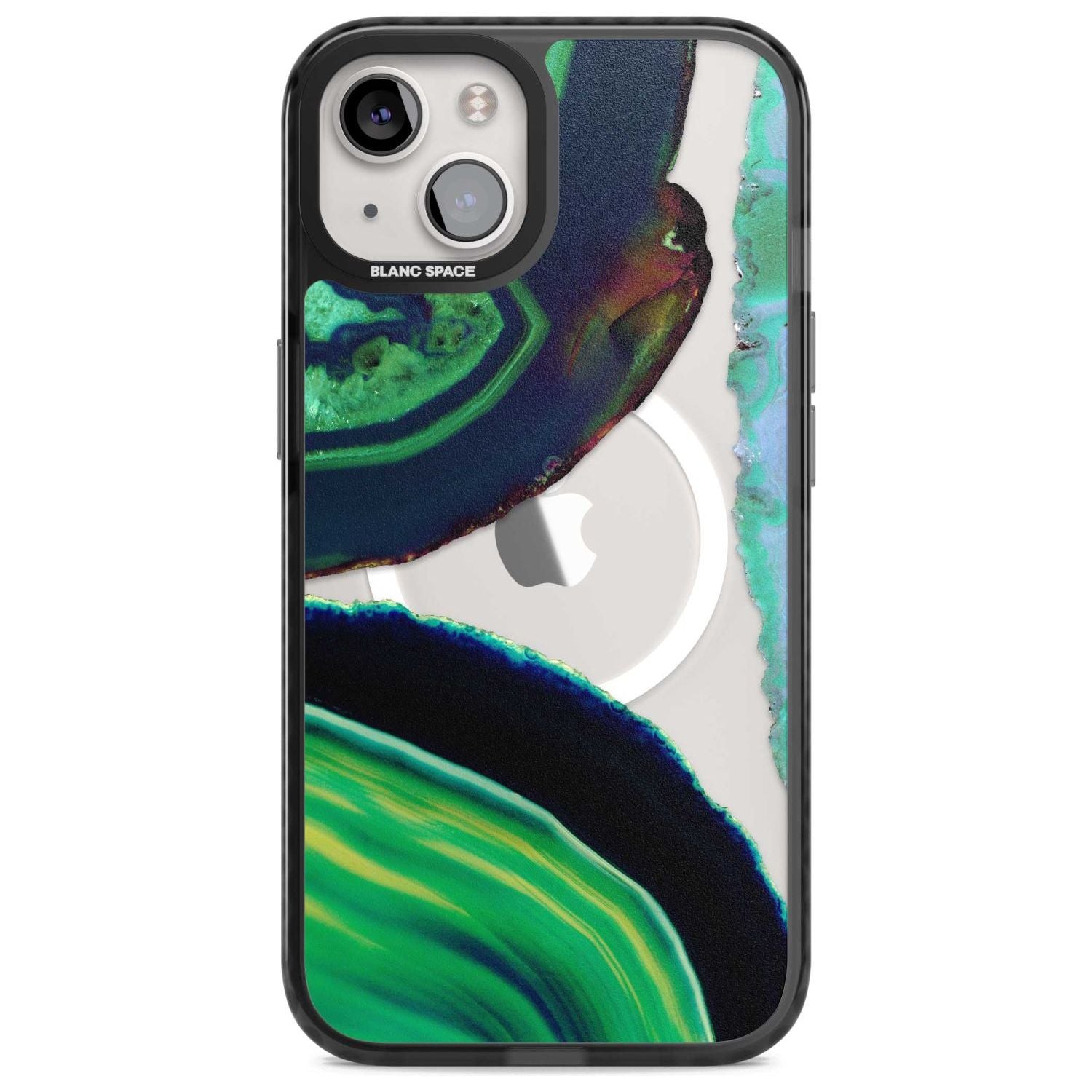 Green & Navy Gemstone Crystal Clear Design Phone Case iPhone 15 Plus / Magsafe Black Impact Case,iPhone 15 / Magsafe Black Impact Case,iPhone 14 Plus / Magsafe Black Impact Case,iPhone 14 / Magsafe Black Impact Case,iPhone 13 / Magsafe Black Impact Case Blanc Space