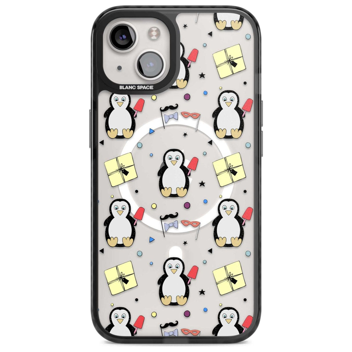 Cute Penguin Pattern Clear Phone Case iPhone 15 / Magsafe Black Impact Case,iPhone 15 Plus / Magsafe Black Impact Case,iPhone 13 / Magsafe Black Impact Case,iPhone 14 / Magsafe Black Impact Case,iPhone 14 Plus / Magsafe Black Impact Case Blanc Space