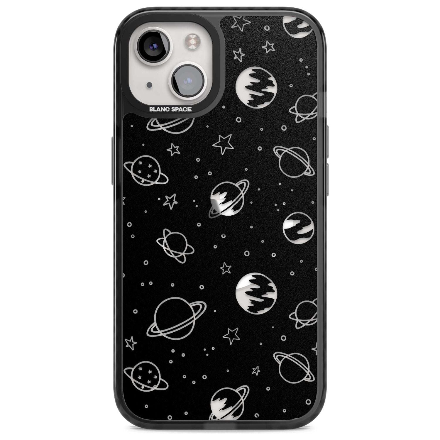 Cosmic Outer Space Design Clear on Black Phone Case iPhone 15 Plus / Magsafe Black Impact Case,iPhone 15 / Magsafe Black Impact Case,iPhone 14 Plus / Magsafe Black Impact Case,iPhone 14 / Magsafe Black Impact Case,iPhone 13 / Magsafe Black Impact Case Blanc Space