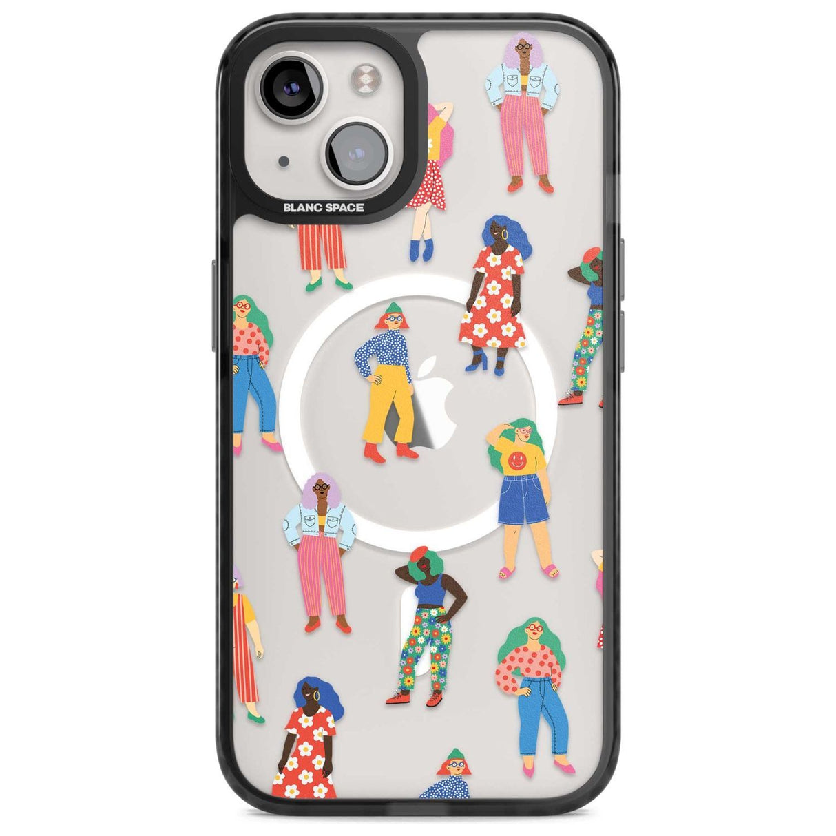 Girls Pattern Phone Case iPhone 15 Plus / Magsafe Black Impact Case,iPhone 15 / Magsafe Black Impact Case,iPhone 14 Plus / Magsafe Black Impact Case,iPhone 14 / Magsafe Black Impact Case,iPhone 13 / Magsafe Black Impact Case Blanc Space