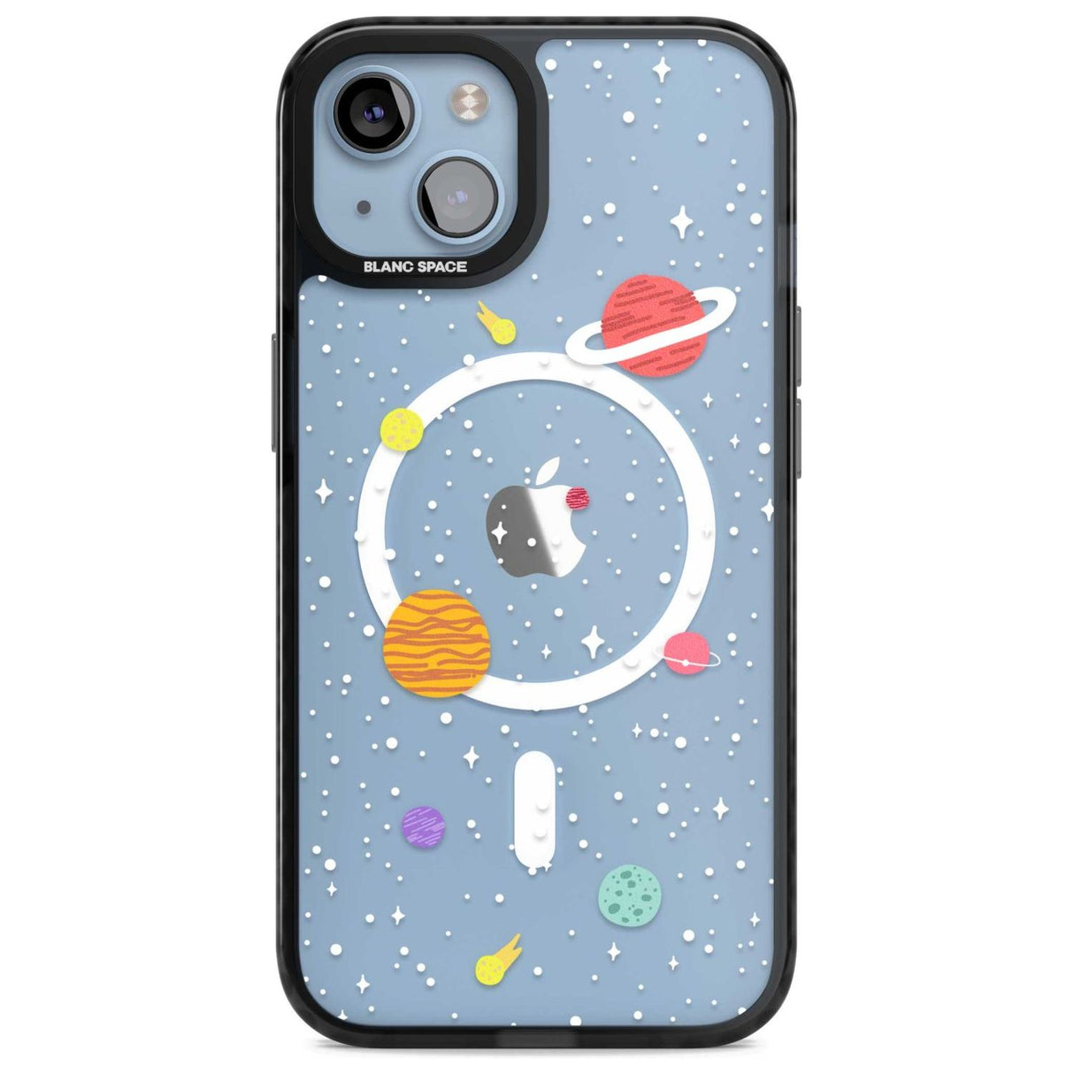 Cute Cartoon Planets (Clear) Phone Case iPhone 15 Plus / Magsafe Black Impact Case,iPhone 15 / Magsafe Black Impact Case,iPhone 14 Plus / Magsafe Black Impact Case,iPhone 14 / Magsafe Black Impact Case,iPhone 13 / Magsafe Black Impact Case Blanc Space