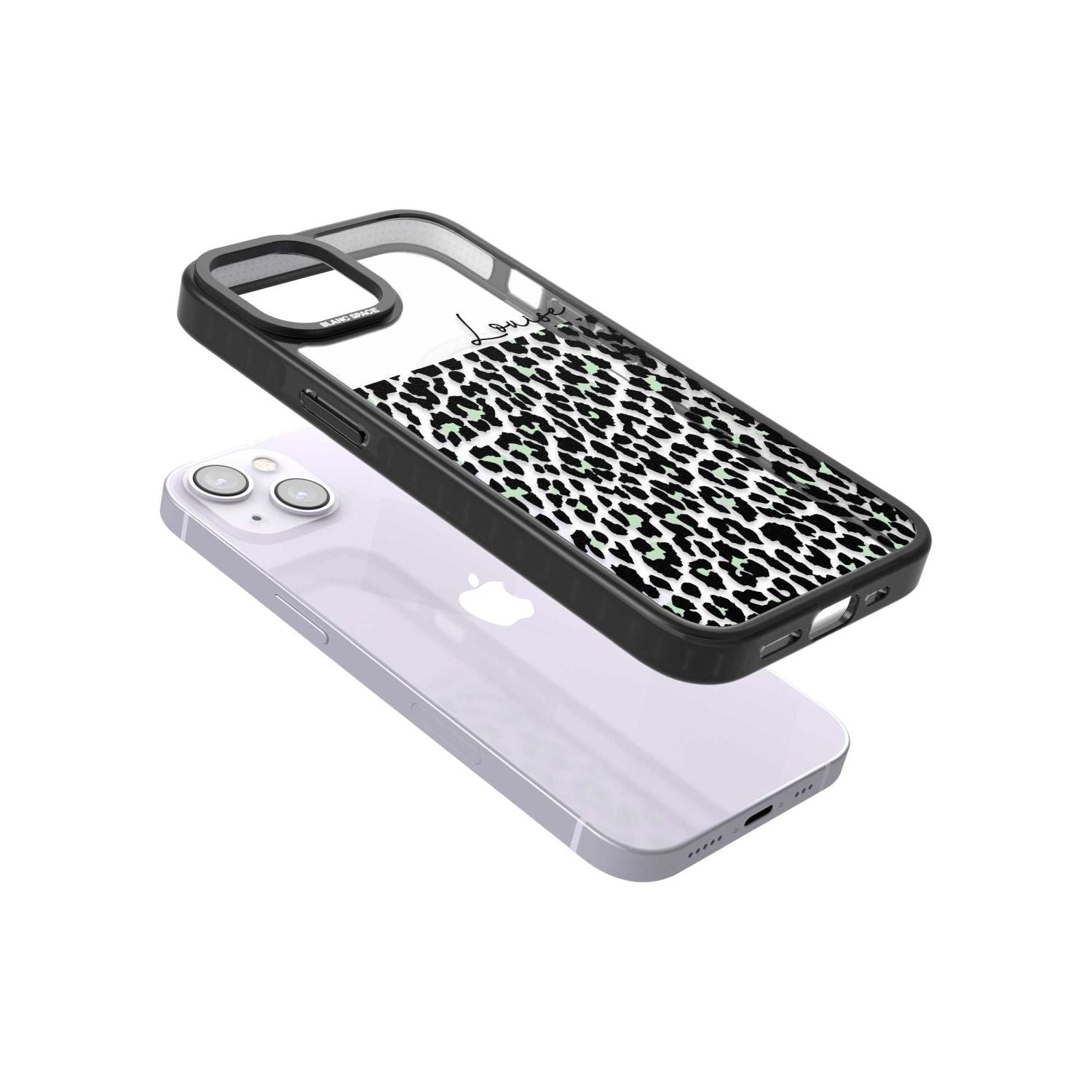 Personalised Seafoam Green & Cursive Leopard Spots