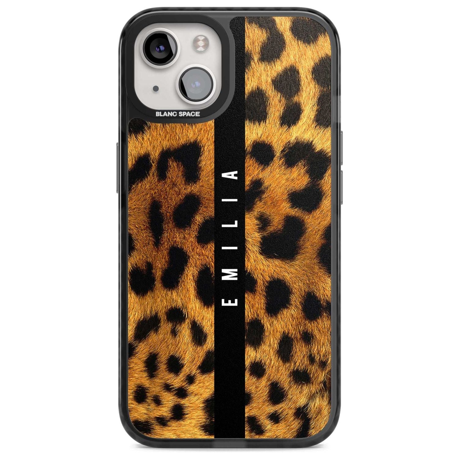 Personalised Leopard Print Custom Phone Case iPhone 15 Plus / Magsafe Black Impact Case,iPhone 15 / Magsafe Black Impact Case Blanc Space
