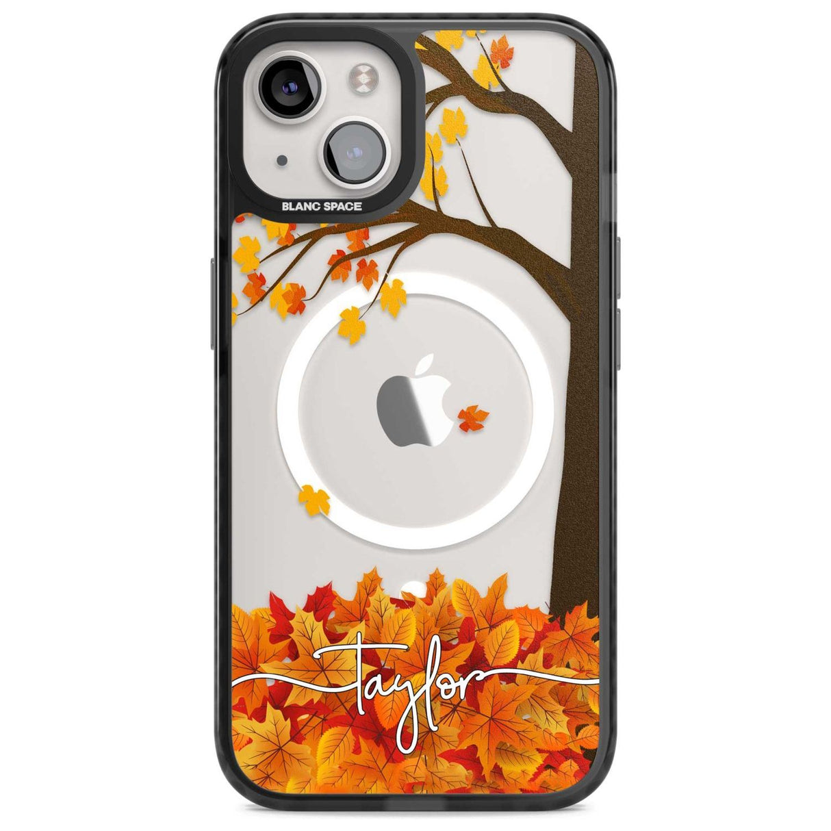 Personalised Autumn Leaves Custom Phone Case iPhone 15 Plus / Magsafe Black Impact Case,iPhone 15 / Magsafe Black Impact Case,iPhone 14 Plus / Magsafe Black Impact Case,iPhone 14 / Magsafe Black Impact Case,iPhone 13 / Magsafe Black Impact Case Blanc Space