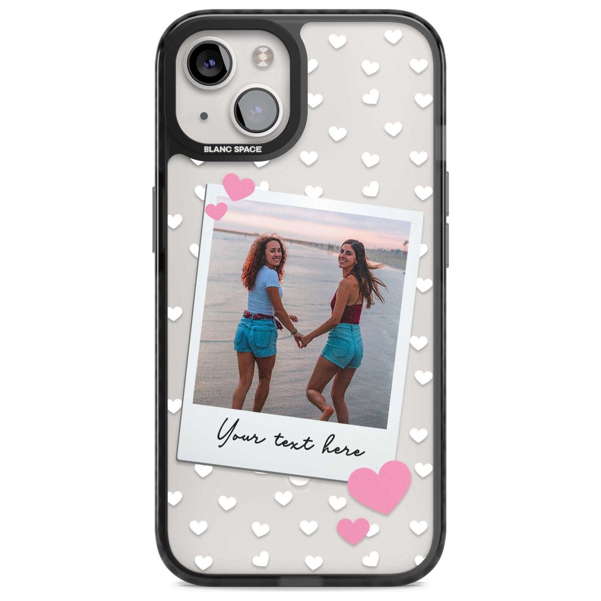 Personalised Instant Film & Hearts Photo Custom Phone Case iPhone 15 Plus / Magsafe Black Impact Case,iPhone 15 / Magsafe Black Impact Case,iPhone 14 Plus / Magsafe Black Impact Case,iPhone 14 / Magsafe Black Impact Case,iPhone 13 / Magsafe Black Impact Case Blanc Space