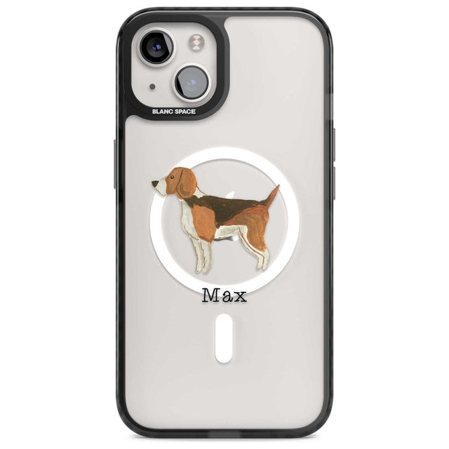 Personalised Hand Painted Beagle Custom Phone Case iPhone 15 Plus / Magsafe Black Impact Case,iPhone 15 / Magsafe Black Impact Case,iPhone 14 Plus / Magsafe Black Impact Case,iPhone 14 / Magsafe Black Impact Case,iPhone 13 / Magsafe Black Impact Case Blanc Space