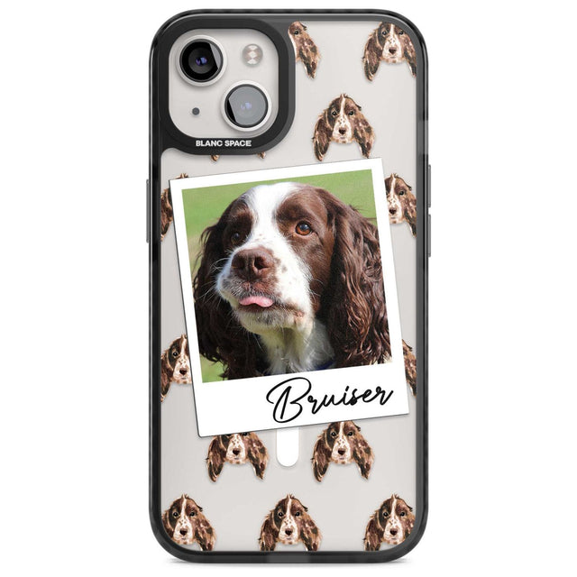 Personalised Springer Spaniel - Dog Photo Custom Phone Case iPhone 15 Plus / Magsafe Black Impact Case,iPhone 15 / Magsafe Black Impact Case,iPhone 14 Plus / Magsafe Black Impact Case,iPhone 14 / Magsafe Black Impact Case,iPhone 13 / Magsafe Black Impact Case Blanc Space