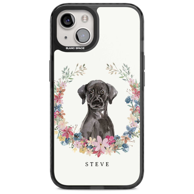 Personalised Black Lab Watercolour Dog Portrait Custom Phone Case iPhone 15 Plus / Magsafe Black Impact Case,iPhone 15 / Magsafe Black Impact Case,iPhone 14 Plus / Magsafe Black Impact Case,iPhone 14 / Magsafe Black Impact Case,iPhone 13 / Magsafe Black Impact Case Blanc Space