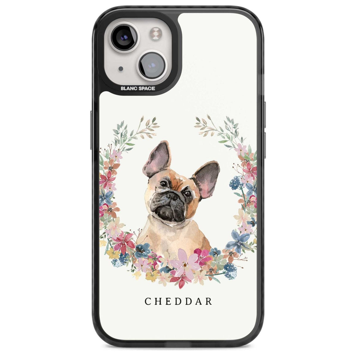 Personalised Tan French Bulldog Watercolour Dog Portrait Custom Phone Case iPhone 15 Plus / Magsafe Black Impact Case,iPhone 15 / Magsafe Black Impact Case,iPhone 14 Plus / Magsafe Black Impact Case,iPhone 14 / Magsafe Black Impact Case,iPhone 13 / Magsafe Black Impact Case Blanc Space