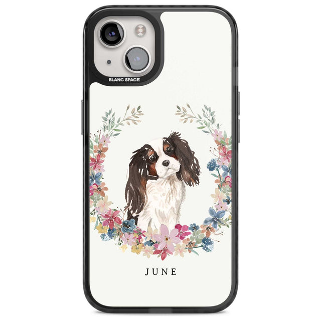 Personalised Tri Coloured King Charles Watercolour Dog Portrait Custom Phone Case iPhone 15 Plus / Magsafe Black Impact Case,iPhone 15 / Magsafe Black Impact Case,iPhone 14 Plus / Magsafe Black Impact Case,iPhone 14 / Magsafe Black Impact Case,iPhone 13 / Magsafe Black Impact Case Blanc Space