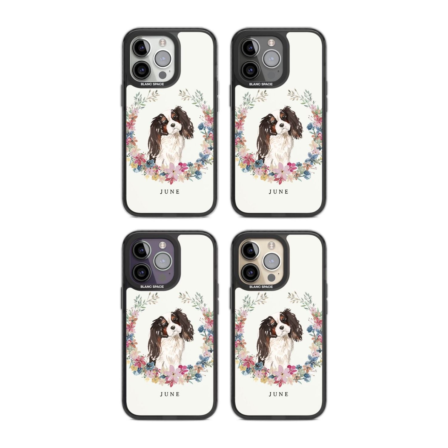 Personalised Tri Coloured King Charles Watercolour Dog Portrait