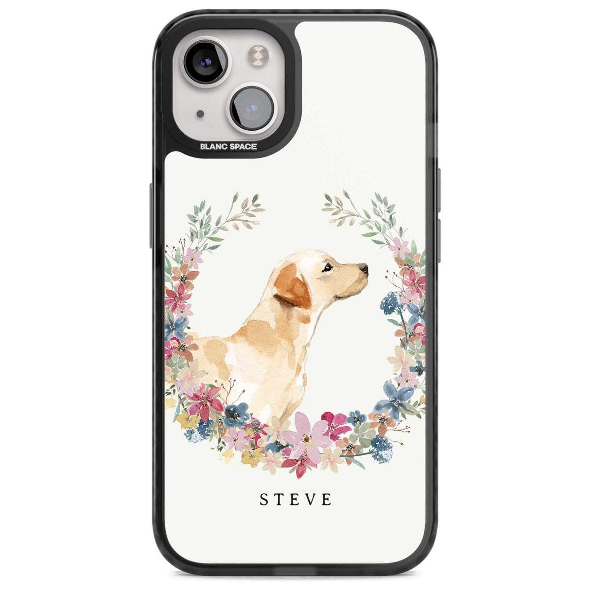 Personalised Yellow Labrador - Watercolour Dog Portrait Custom Phone Case iPhone 15 Plus / Magsafe Black Impact Case,iPhone 15 / Magsafe Black Impact Case,iPhone 14 Plus / Magsafe Black Impact Case,iPhone 14 / Magsafe Black Impact Case,iPhone 13 / Magsafe Black Impact Case Blanc Space