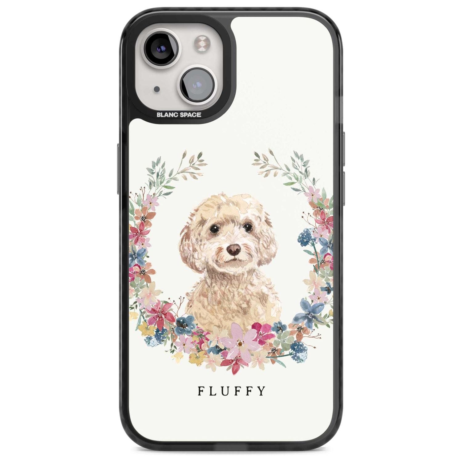 Personalised Champagne Cockapoo - Watercolour Dog Portrait Custom Phone Case iPhone 15 Plus / Magsafe Black Impact Case,iPhone 15 / Magsafe Black Impact Case,iPhone 14 Plus / Magsafe Black Impact Case,iPhone 14 / Magsafe Black Impact Case,iPhone 13 / Magsafe Black Impact Case Blanc Space