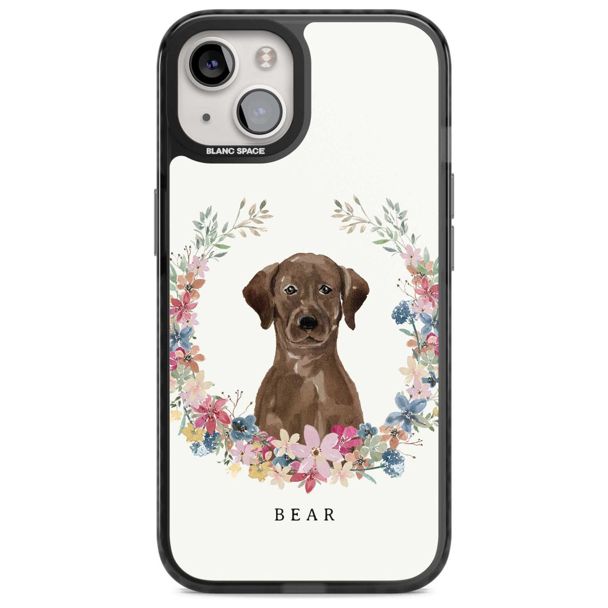 Personalised Chocolate Lab - Watercolour Dog Portrait Custom Phone Case iPhone 15 Plus / Magsafe Black Impact Case,iPhone 15 / Magsafe Black Impact Case,iPhone 14 Plus / Magsafe Black Impact Case,iPhone 14 / Magsafe Black Impact Case,iPhone 13 / Magsafe Black Impact Case Blanc Space