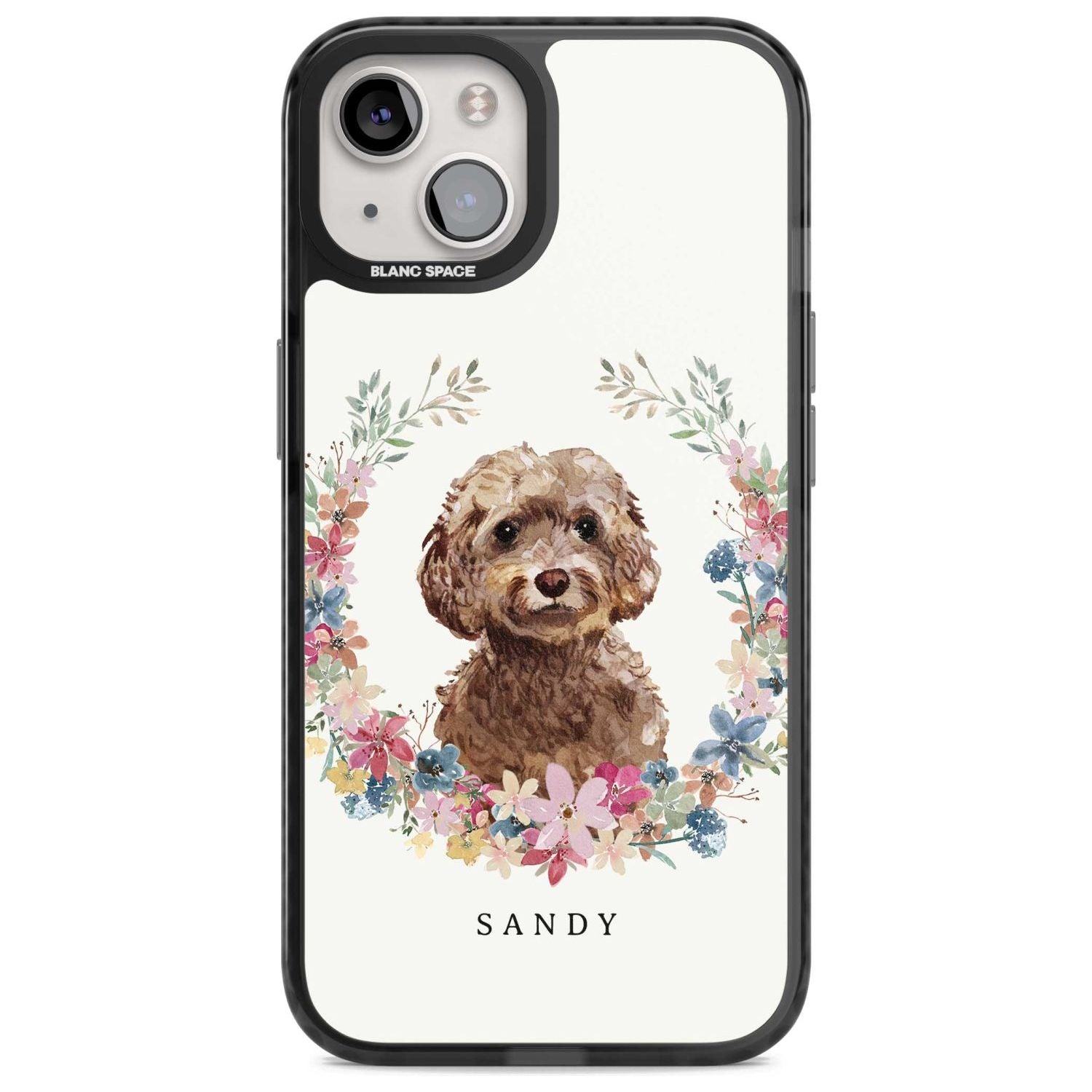 Personalised Brown Cockapoo - Watercolour Dog Portrait
