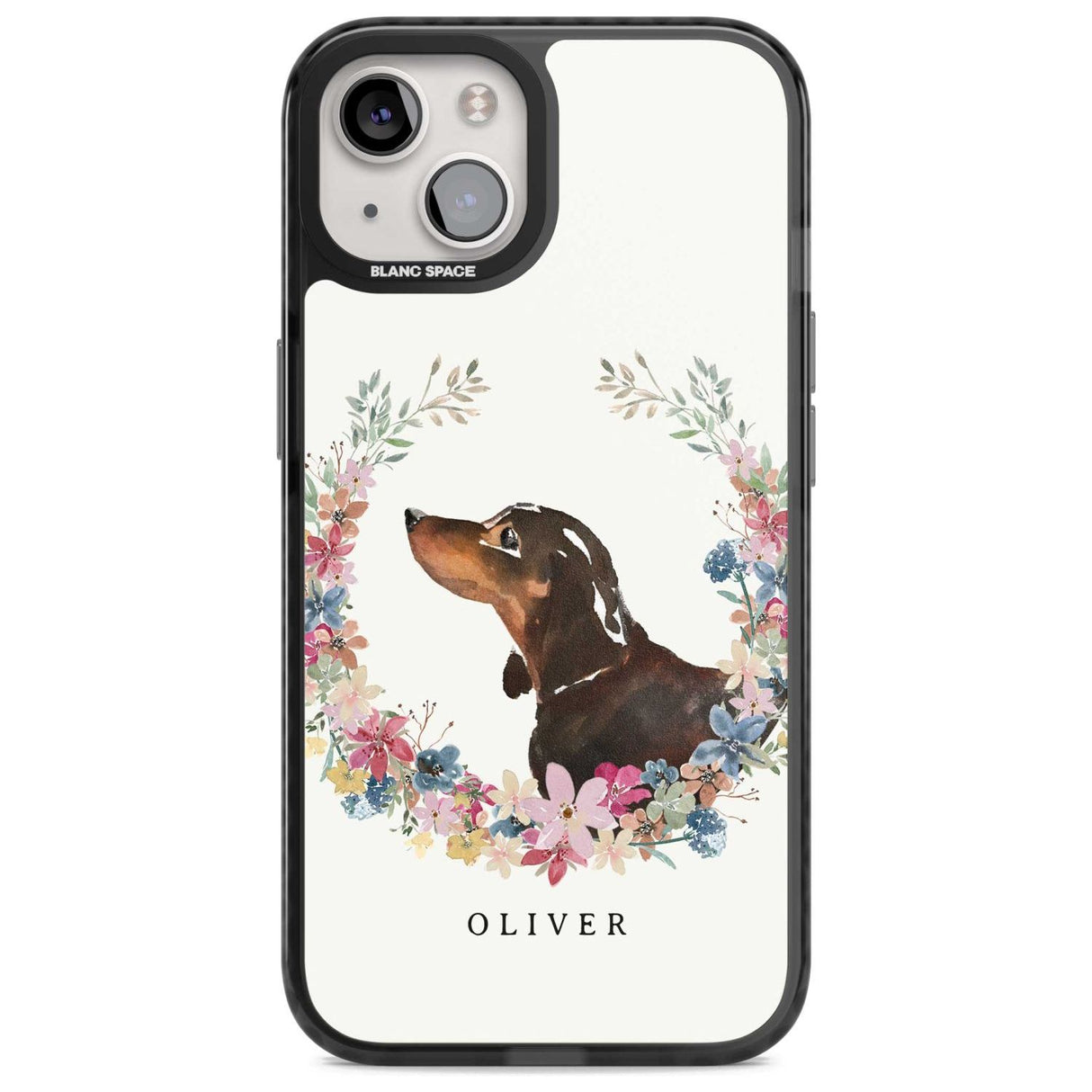 Personalised Black & Tan Dachshund - Watercolour Dog Portrait Custom Phone Case iPhone 15 Plus / Magsafe Black Impact Case,iPhone 15 / Magsafe Black Impact Case,iPhone 14 Plus / Magsafe Black Impact Case,iPhone 14 / Magsafe Black Impact Case,iPhone 13 / Magsafe Black Impact Case Blanc Space