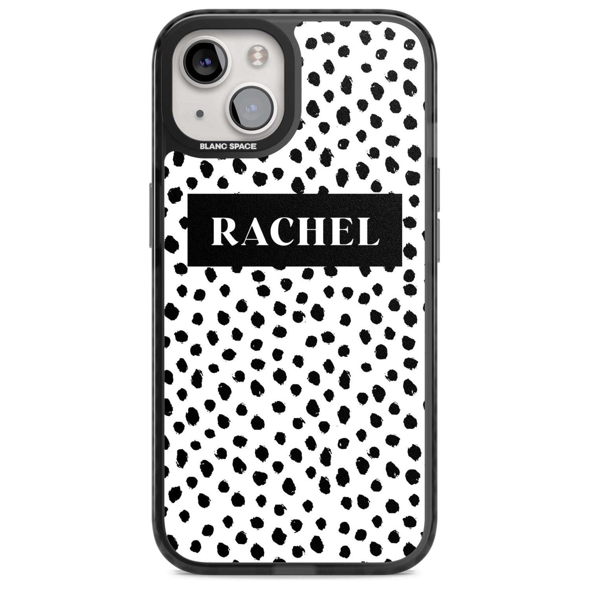 Personalised Black Bar & Dots Custom Phone Case iPhone 15 Plus / Magsafe Black Impact Case,iPhone 15 / Magsafe Black Impact Case,iPhone 14 Plus / Magsafe Black Impact Case,iPhone 14 / Magsafe Black Impact Case,iPhone 13 / Magsafe Black Impact Case Blanc Space