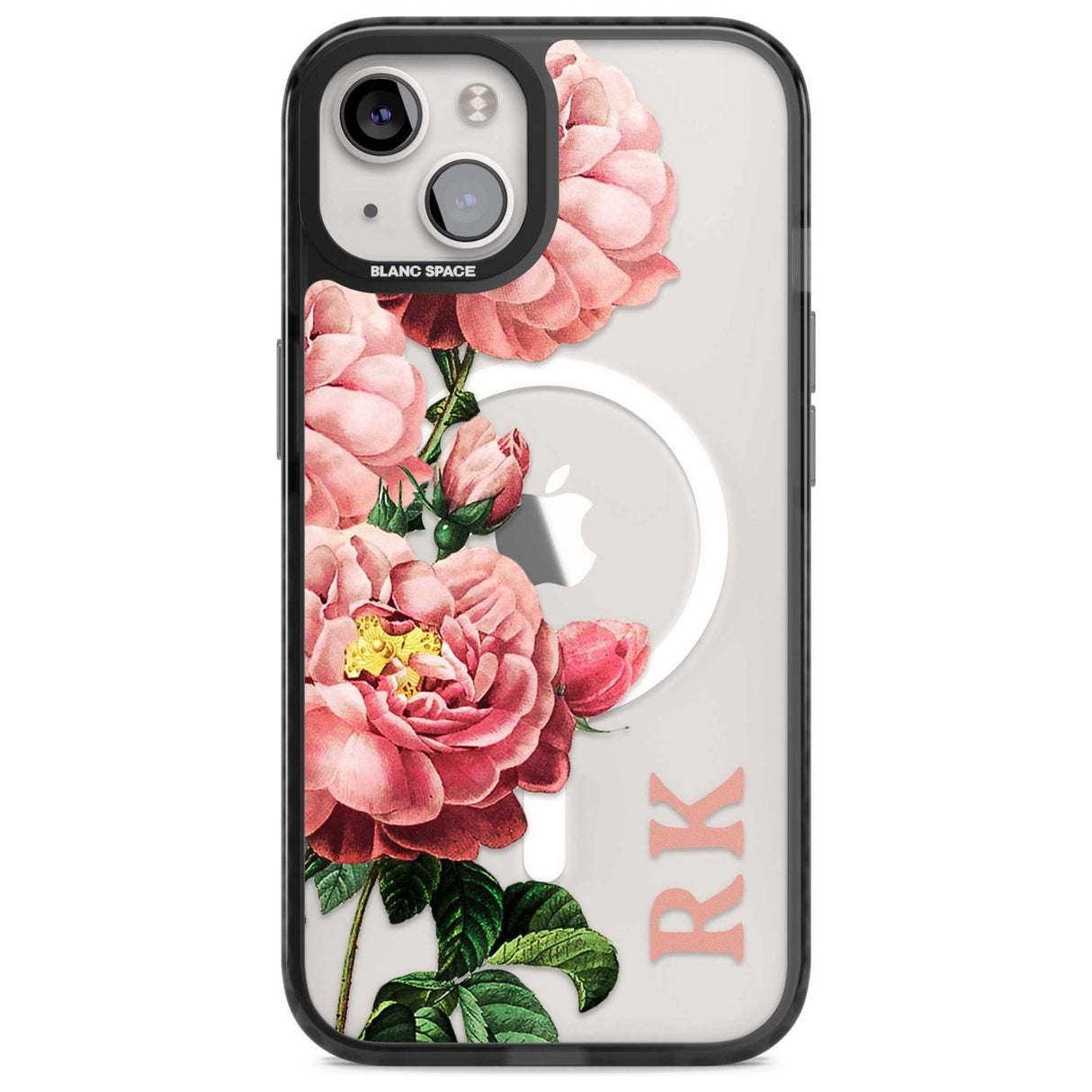 Personalised Clear Vintage Floral Pink Peonies Custom Phone Case iPhone 15 Plus / Magsafe Black Impact Case,iPhone 15 / Magsafe Black Impact Case,iPhone 14 Plus / Magsafe Black Impact Case,iPhone 14 / Magsafe Black Impact Case,iPhone 13 / Magsafe Black Impact Case Blanc Space