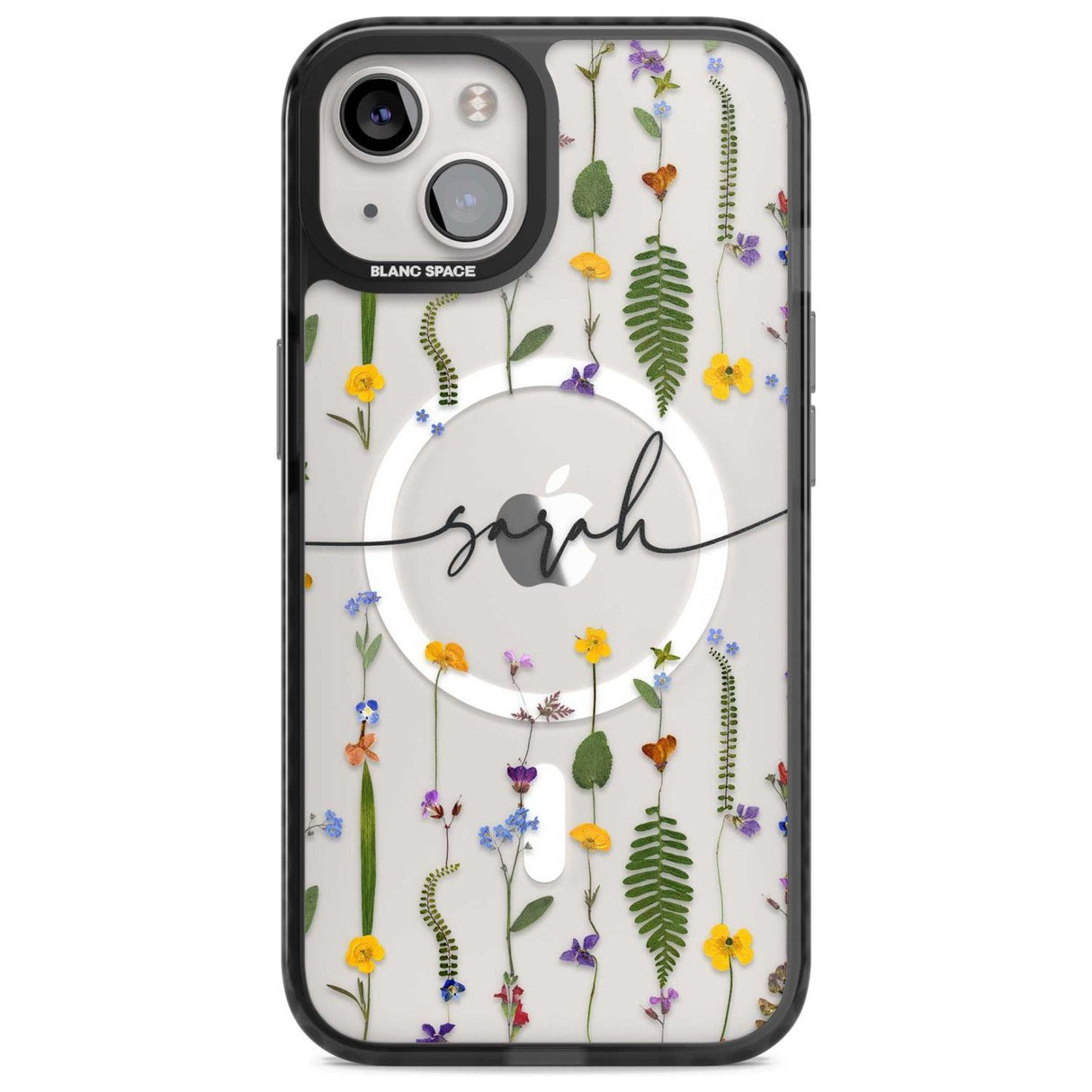 Personalised Wildflower Floral Custom Phone Case iPhone 15 Plus / Magsafe Black Impact Case,iPhone 15 / Magsafe Black Impact Case,iPhone 14 Plus / Magsafe Black Impact Case,iPhone 14 / Magsafe Black Impact Case,iPhone 13 / Magsafe Black Impact Case Blanc Space