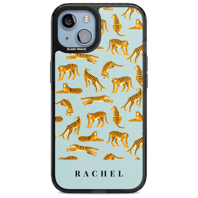 Personalised Tiger Pattern: Turquoise Blue Custom Phone Case iPhone 15 Plus / Magsafe Black Impact Case,iPhone 15 / Magsafe Black Impact Case,iPhone 14 Plus / Magsafe Black Impact Case,iPhone 14 / Magsafe Black Impact Case,iPhone 13 / Magsafe Black Impact Case Blanc Space