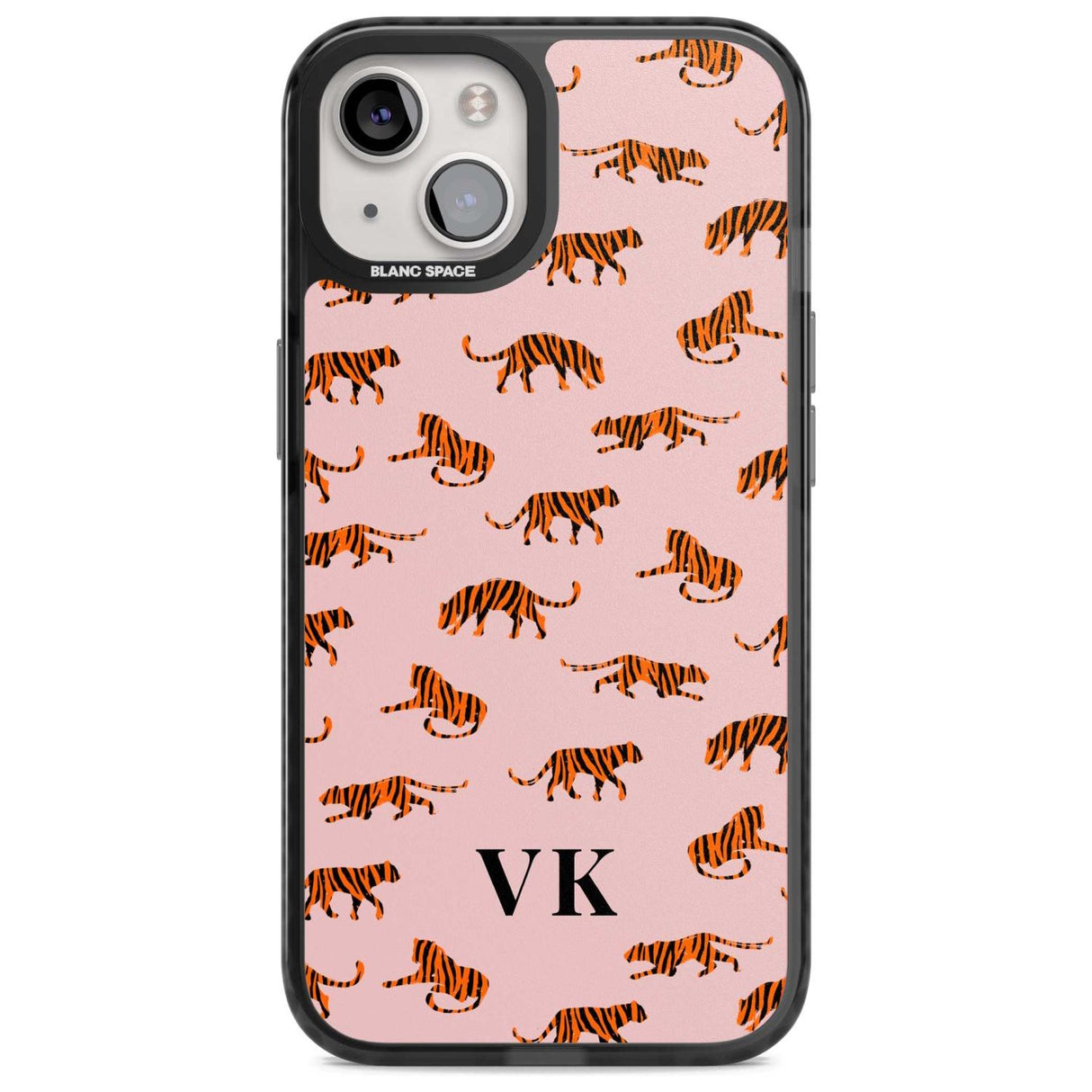 Personalised Safari Tiger Pattern on Pink Custom Phone Case iPhone 15 Plus / Magsafe Black Impact Case,iPhone 15 / Magsafe Black Impact Case,iPhone 14 Plus / Magsafe Black Impact Case,iPhone 14 / Magsafe Black Impact Case,iPhone 13 / Magsafe Black Impact Case Blanc Space