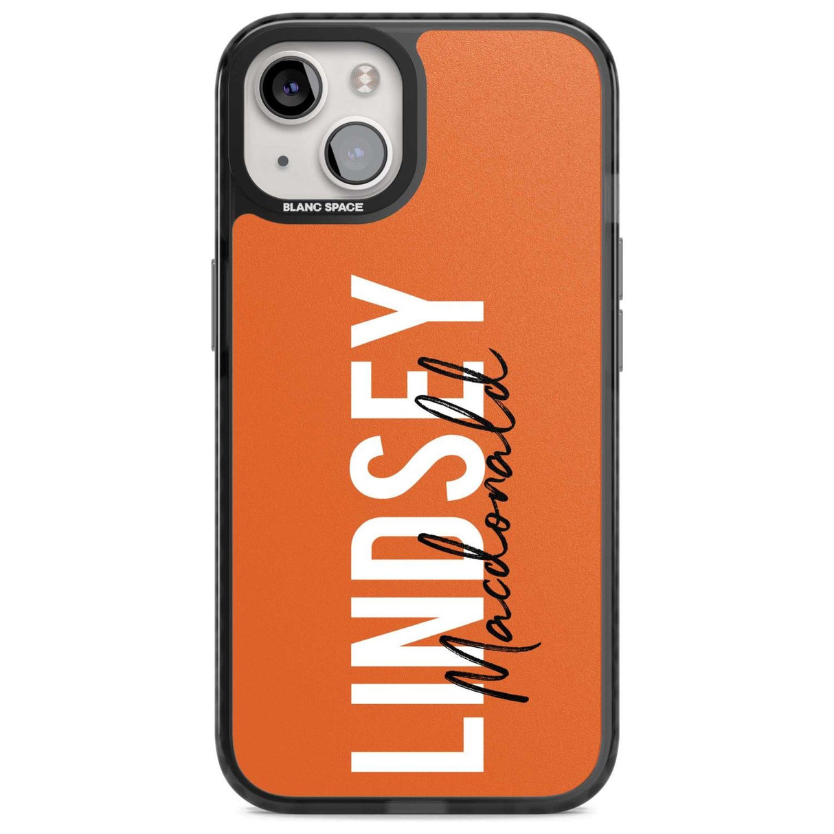 Personalised Bold Name: Orange Custom Phone Case iPhone 15 Plus / Magsafe Black Impact Case,iPhone 15 / Magsafe Black Impact Case,iPhone 14 Plus / Magsafe Black Impact Case,iPhone 14 / Magsafe Black Impact Case,iPhone 13 / Magsafe Black Impact Case Blanc Space