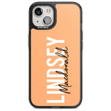 Personalised Bold Name: Peach Custom Phone Case iPhone 15 Plus / Magsafe Black Impact Case,iPhone 15 / Magsafe Black Impact Case,iPhone 14 Plus / Magsafe Black Impact Case,iPhone 14 / Magsafe Black Impact Case,iPhone 13 / Magsafe Black Impact Case Blanc Space